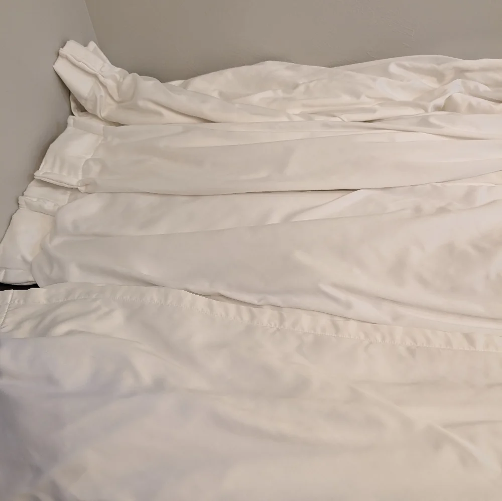 Cindy Crawford Style White Satin Boho Curtain Pleated Rod Pocket Size  84